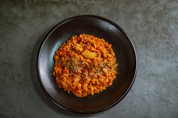 Korean fried rice with aged kimchi, 'mugeunji bokkeumbap'
