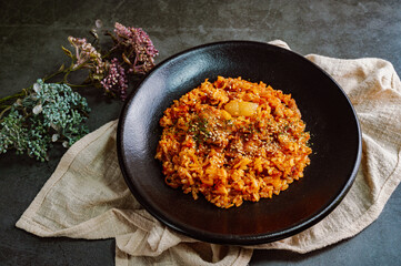 Korean fried rice with aged kimchi, 'mugeunji bokkeumbap'