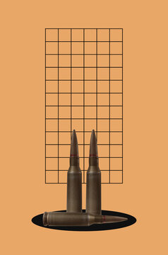 Bullets against grid