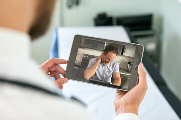 Patient Has Neck Pain During Telemedicine Session