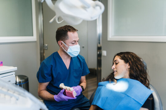 Dentist and patient at the clinic
