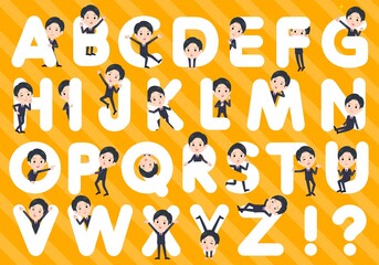アルファベットと合わせてデザインされた郵便スーツ男性のセット