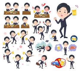 お酒に関する郵便スーツ男性のセット