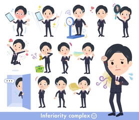 劣等感に関する郵便スーツ男性のセット
