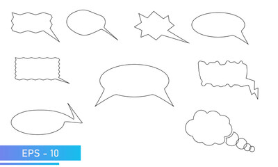 Simple comics cloud for text. Linear style. Vector illustration on a white background.