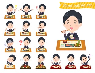 食事に関する郵便スーツ男性のセット