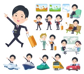 旅行に関する郵便スーツ男性のセット