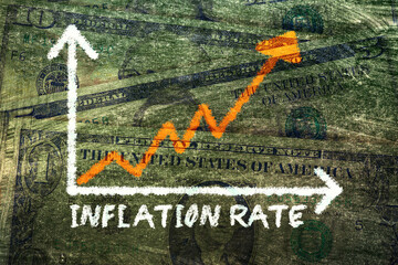 Dollar Geldscheine und Inflation in USA