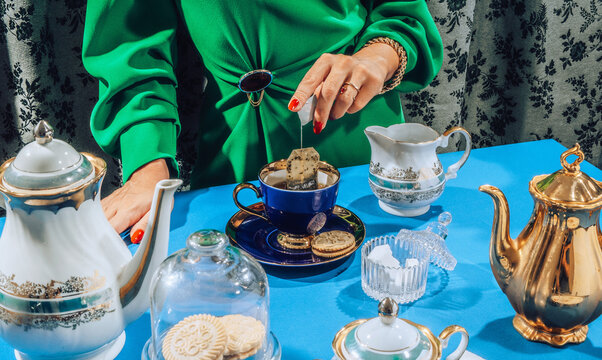 Stylish female at tea time/party