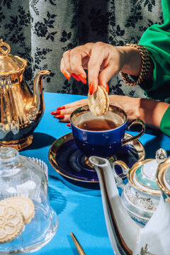 Stylish female at tea time/party