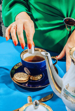 Stylish female at tea time/party