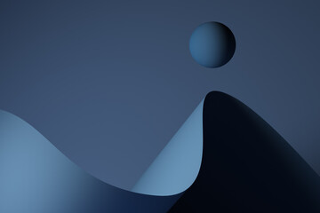 Abstract conceptual blue shapes