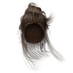 Contemporary Updo on isolated white background, 3d render, 3d illustration