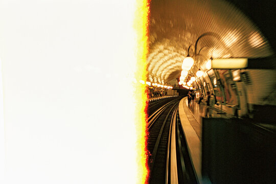 Metro train driver point of view in Paris
