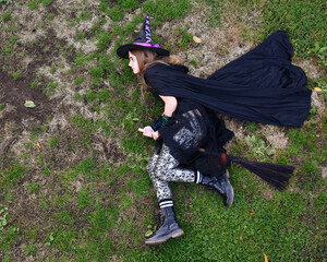 Halloween Witch on Broom