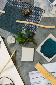 Blue mood board