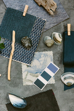 Blue mood board