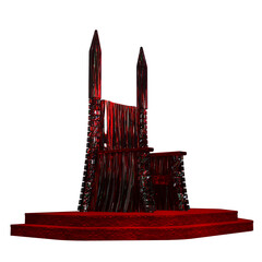 Naklejka na ściany i meble Red Glass Fantasy Throne, 3D Illustration, 3D Rendering