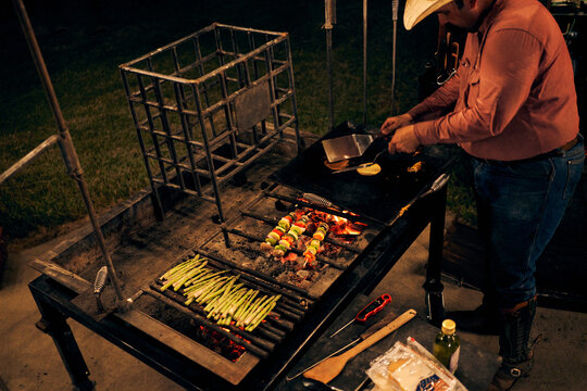 grilling at night