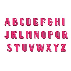 Alphabet letters A to Z written with a brush on a white background 3d