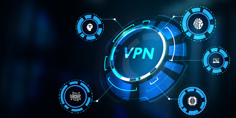 Business, Technology, Internet and network concept. VPN network security internet privacy encryption concept.3d illustration