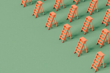 a pattern of folding ladders with copy space
