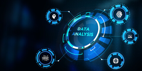 Obraz premium Data Analysis for Business and Finance Concept. Information report for digital business strategy. Business, technology, internet and networking concept.3d illustration