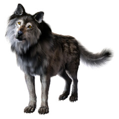 Fototapeta premium Dire wolf on isolated background, 3D illustration, 3D rendering