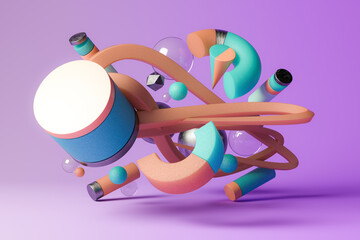 Abstract floating shapes