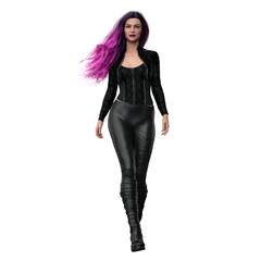 Urban Fantasy Caucasian Woman, 3D Rendering, 3D Illustration