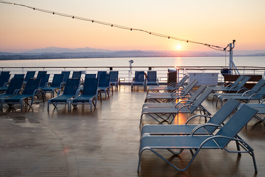 On the deck of a cruise ship