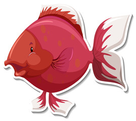 Cute fish sea animal cartoon sticker