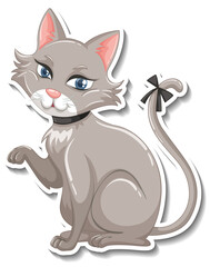 Fototapeta premium A sticker template of cat cartoon character