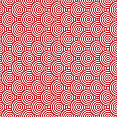 Japanese Traditional Seamless Pattern. circle red on white background.Design for fabric,print,product,tiles,packaging,wallpaper,clothing,wrapping.Vector illustration