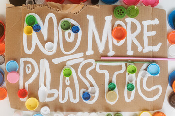 "No More Plastic" Written on an Activist Poster