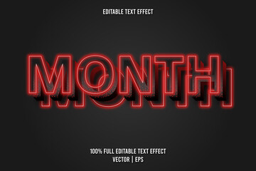 Month editable text effect neon style