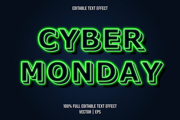 Cyber monday editable text effect neon style