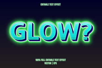Glow editable text effect neon style