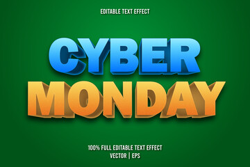 Cyber monday editable text effect cartoon style