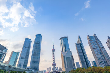 skyscrapers and skyline of shanghai, china.
