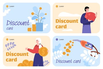 Design of discount cards for economy of money when fuel a car.