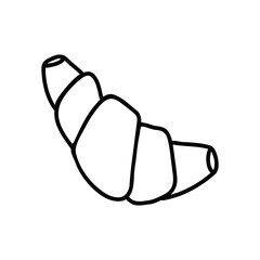 Croissant sketch icon isolated on background. Hand drawn Croissant icon.