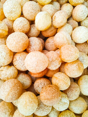 Top view shot of an Indian snack called Panipuri and golgappa