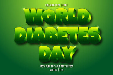 World diabetes day editable text effect retro style