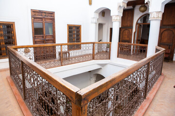 Traditional colored small street in Morocco, Africa