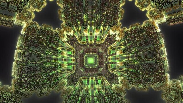 4k_227 - Psychedelic Fractal Visual - 3D