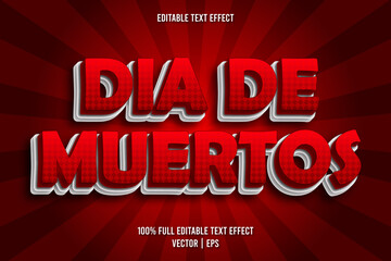 Dia de muertos editable text effect comic style