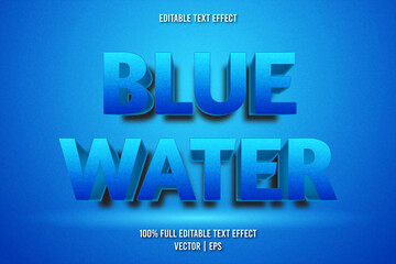 Blue water editable text effect cartoon style
