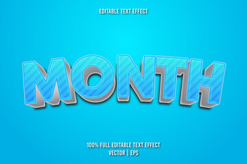 Month editable text effect cartoon style