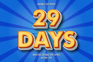29 Days editable text effect comic style